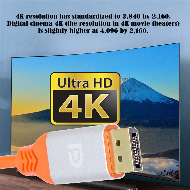 DP-004-1.0M DP Male to DP Male Connection Cable 4K Displayport PVC High Flex Monitor Cord (OD=4.8MM)