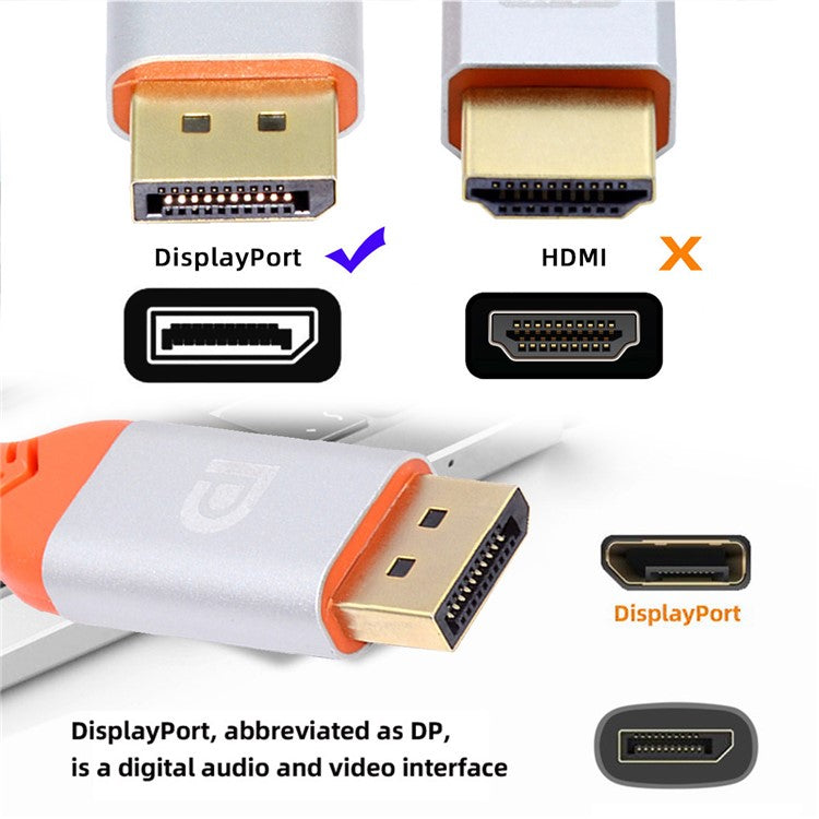 DP-004-2.0M 4K Displayport DP Male to DP Male Connection Cable Cord for Computer (OD=4.8MM)