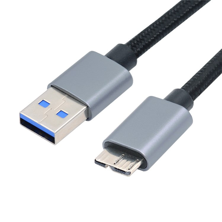 U3-075-MM 0.3m USB 3.0 Male to Micro 3.0 B Male Cable 5Gbps Data Transfer Converter for Disk SSD (Silver Shell)