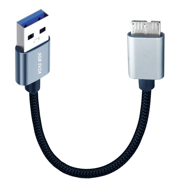 U3-075-MM 0.3m USB 3.0 Male to Micro 3.0 B Male Cable 5Gbps Data Transfer Converter for Disk SSD (Silver Shell)