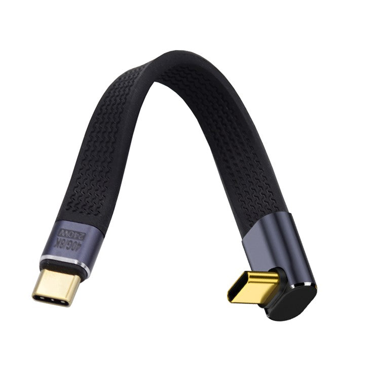 UC-002-0.13U 13cm Up Angled 240W Type-C Male to Male USB4 40Gbps 100W 8K Flat Slim FPC Data Cable for Laptop Phone