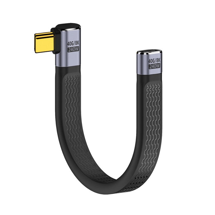 UC-040-0.13R 13cm Right Angled USB4 Extension Cable Slim Flat Male to Female 40Gbps with 240W Power and 8K / 60Hz Video