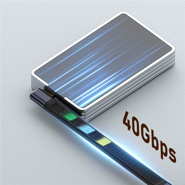 UC-040-0.13R 13cm Right Angled USB4 Extension Cable Slim Flat Male to Female 40Gbps with 240W Power and 8K / 60Hz Video