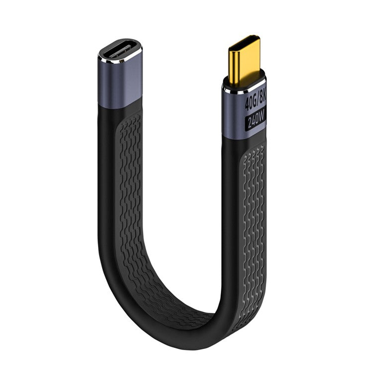 UC-040-0.13W 13cm USB4 Extension Cable Slim Flat Male to Female 40Gbps with 240W Power and 8K / 60Hz Video