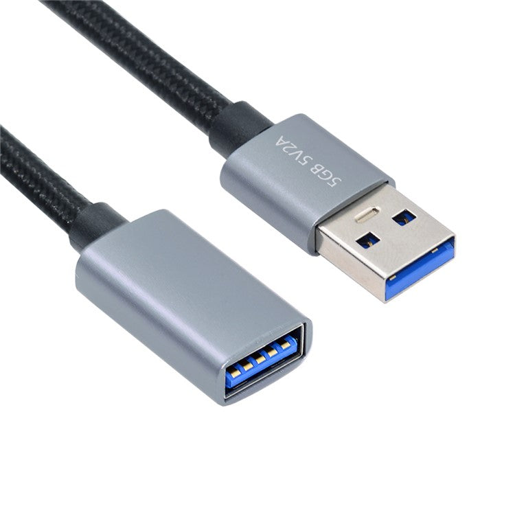 U3-075-AF 0.3m USB 3.0 Male to USB 3.0 Female Extension Cord 5Gbps Disk SSD Camera Data Cable (Silver Shell)