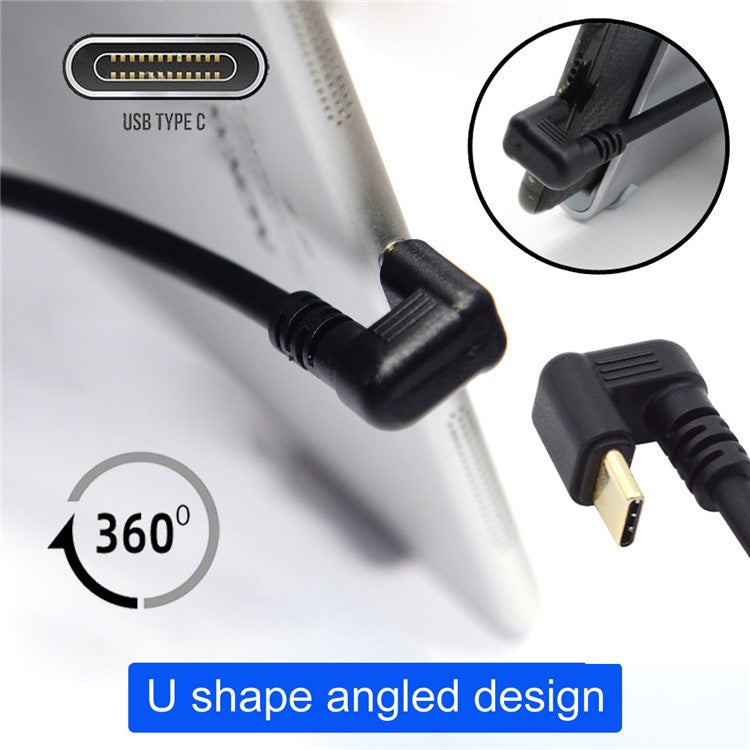 UC-023-OS 1m USB2.0 Type A to Type C Opposite U Shape Back Angled 480Mbps Power Data Cable