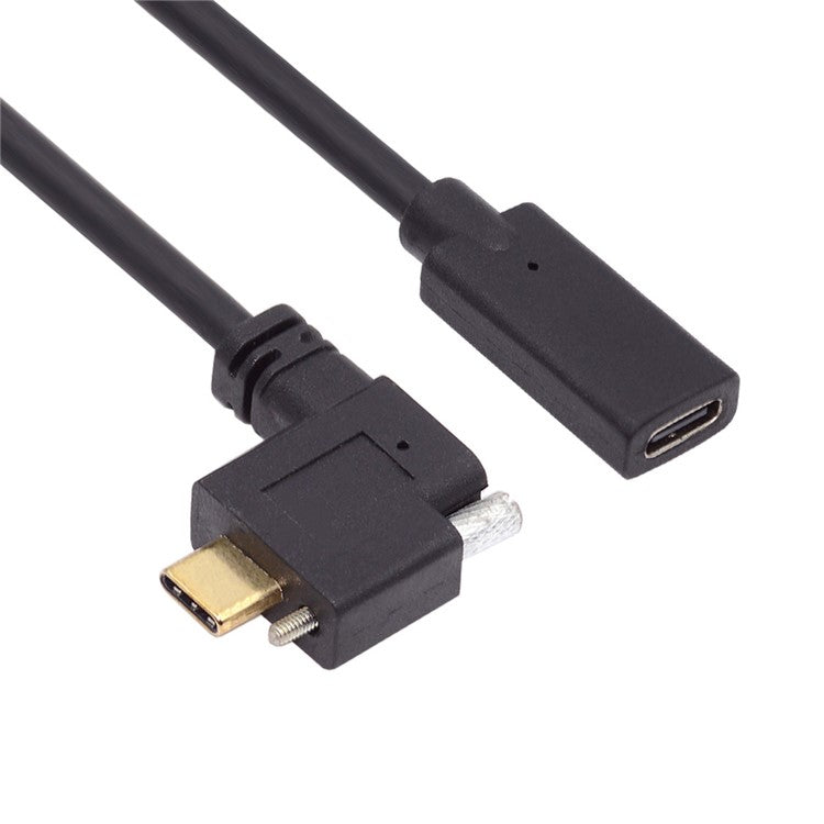 UC-041-RI 0.3m USB 3.1 Type C Right Angled Male to Female Extension Data Screw Locking Cable