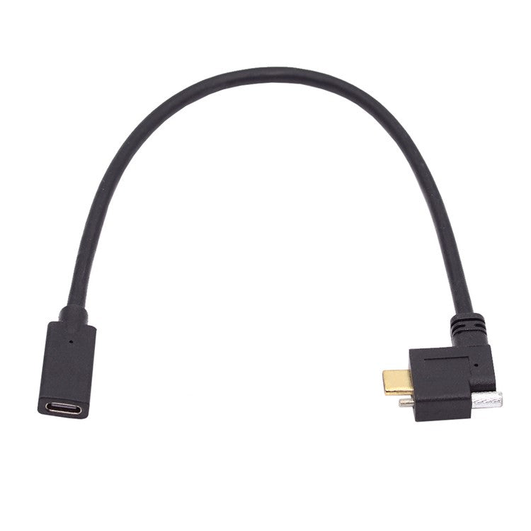 UC-041-RI 0.3m USB 3.1 Type C Right Angled Male to Female Extension Data Screw Locking Cable