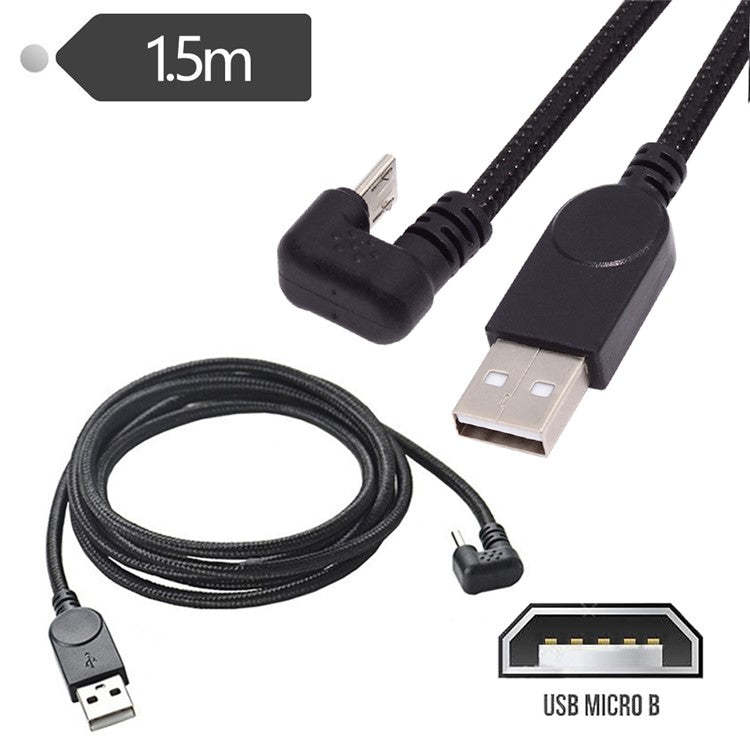 U2-089-OS 1.5m USB2.0 to Micro USB Data Cable 480Mbps U-Shape Angled Micro Power Cable