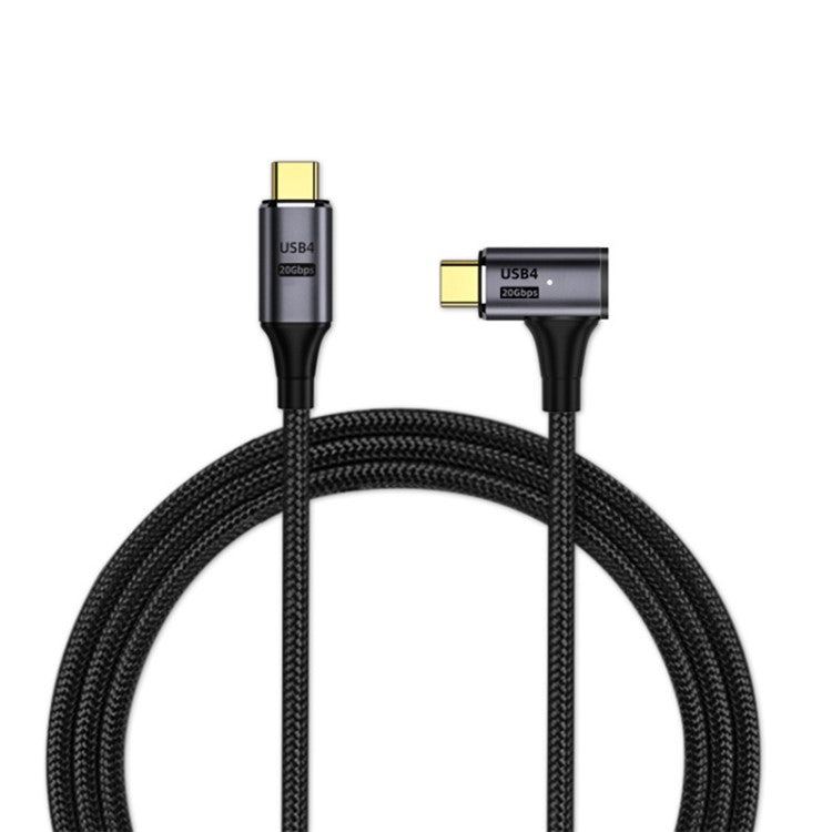 2m PD 100W 5A USB4.0 20Gbps Data Cable Support 8K / 60hz Type-C to Type-C Side-Angled Magnetic Charging Cable