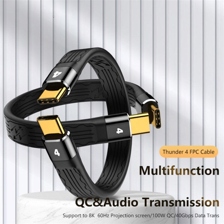 22cm Thunderbolt 4 Type-C Male to Male Cable PD 100W FPC Flexible Charging Data Cable