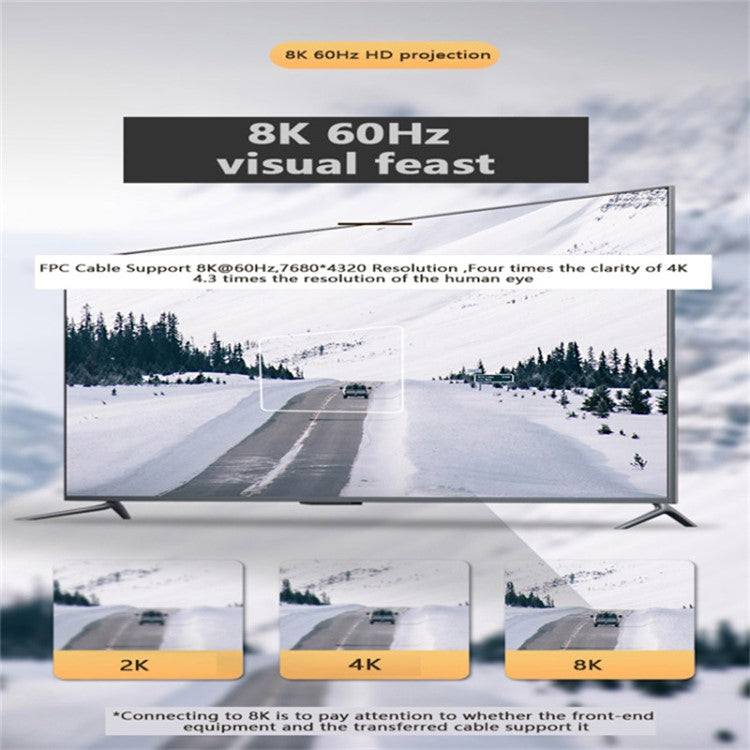 22cm Thunderbolt 4 Type-C Male to Male Cable PD 100W FPC Flexible Charging Data Cable