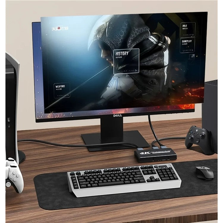 3 In 1 Out HDMI 2.0 Switcher 4K 60Hz Video Sharing Converter HDCP2.2 with Remote