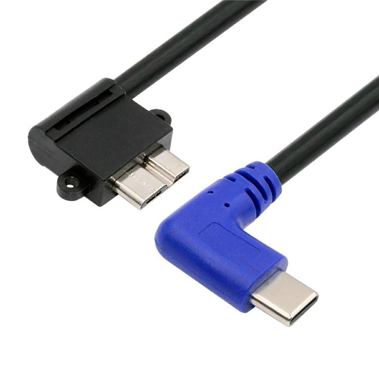 UC-166 30cm USB-C Male to Micro-B USB3.0 Male 90-Degree Right Angled Cable for Industrial Camera