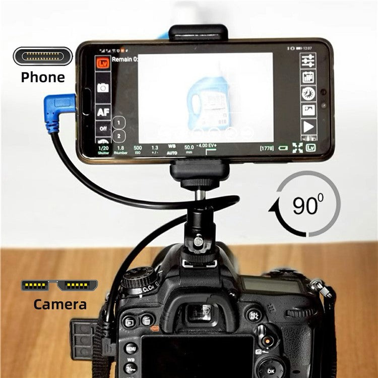 UC-166 30cm USB-C Male to Micro-B USB3.0 Male 90-Degree Right Angled Cable for Industrial Camera