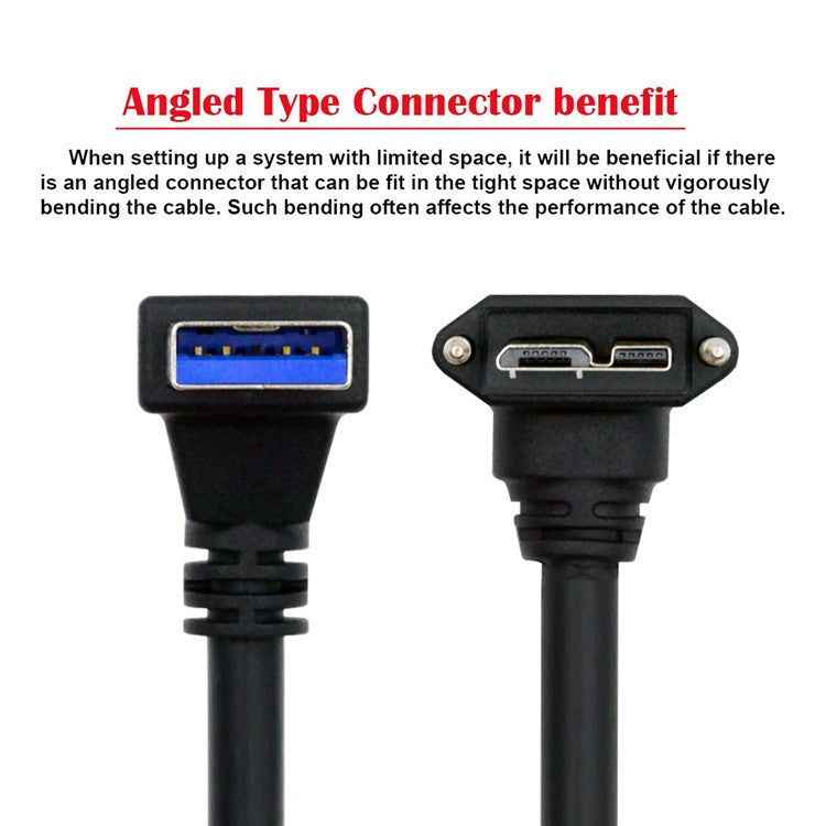 U3-078-UP 25cm Down Angled USB 3.0 Male to Micro 3.0 Plug Up Angled Cable