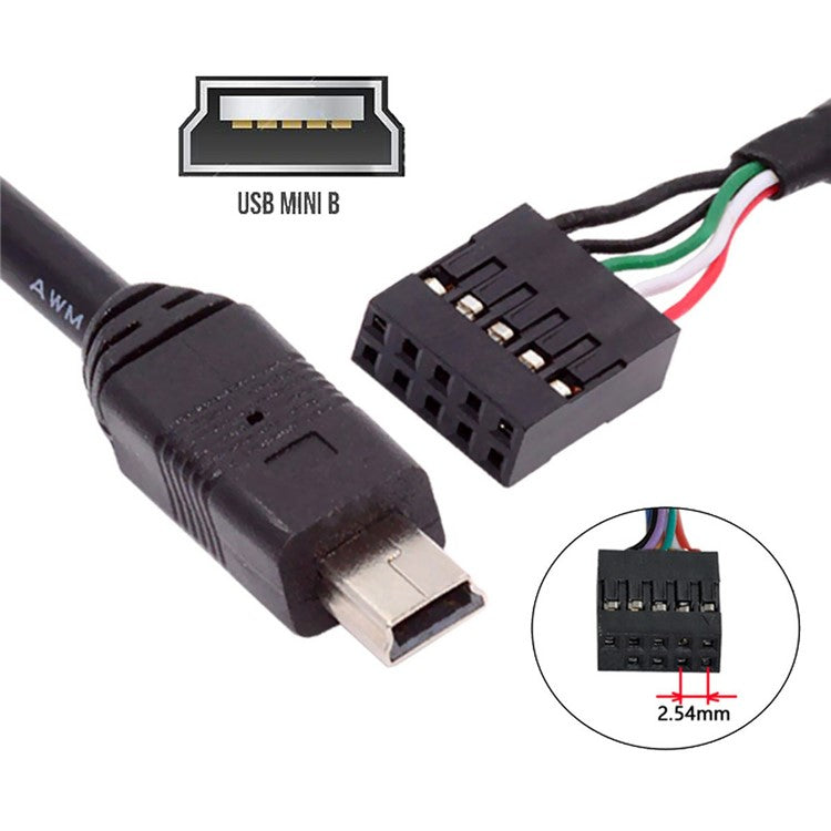 U2-018-MN 50cm USB 2.0 Motherboard 9Pin to Mini USB 5Pin Cable for Mini Monitor Sensor Panel Camera