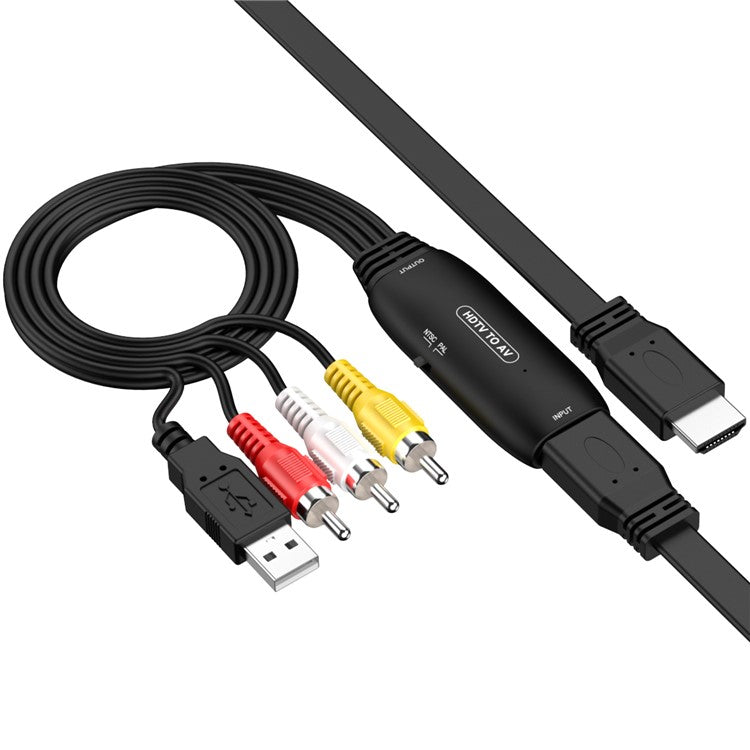 HW-2116 HDTV to AV Adapter HDMI to RCA / Cvbs Conversion Cable for Xbox 360 / TV Stick