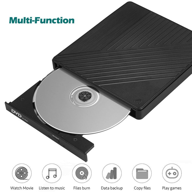 005 External Type-C / USB Laptop Computer CD DVD Playback Burning Optical Drive SD TF Card Reader