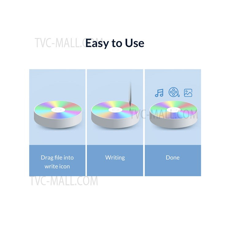 ORICO XD010-BK-BP USB 3.0 Portable External Blue-ray Drive CD DVD Player Rewriter Writer Reader for MacBook Air Pro for Windows Laptop PC