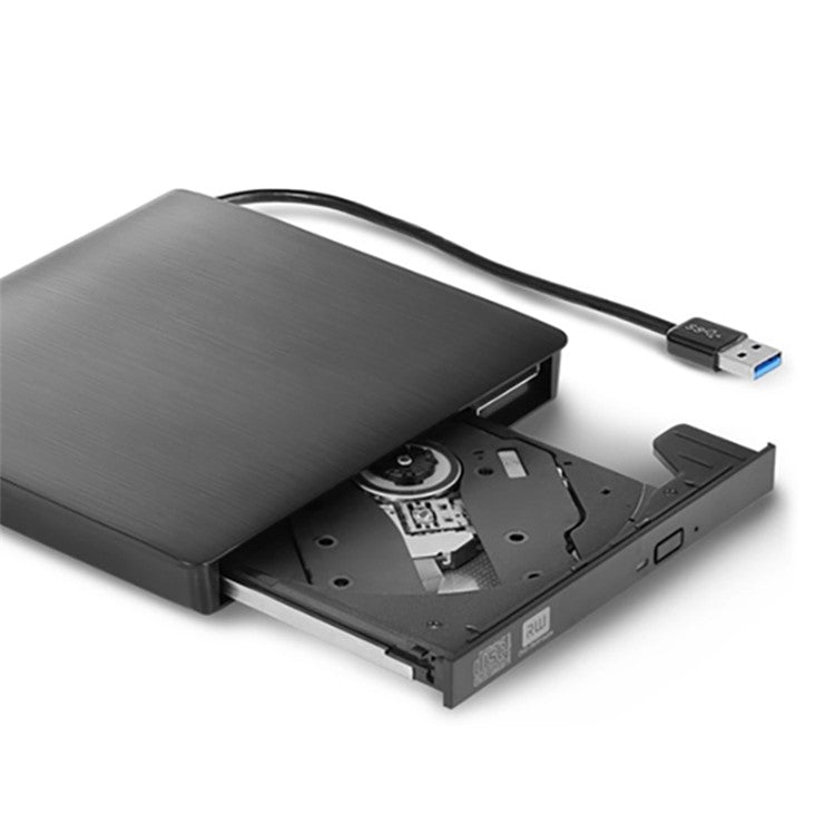 663 USB3.0 Computer Laptop External Optical Drive Burner Brushed High Speed CD DVD Burner - Black