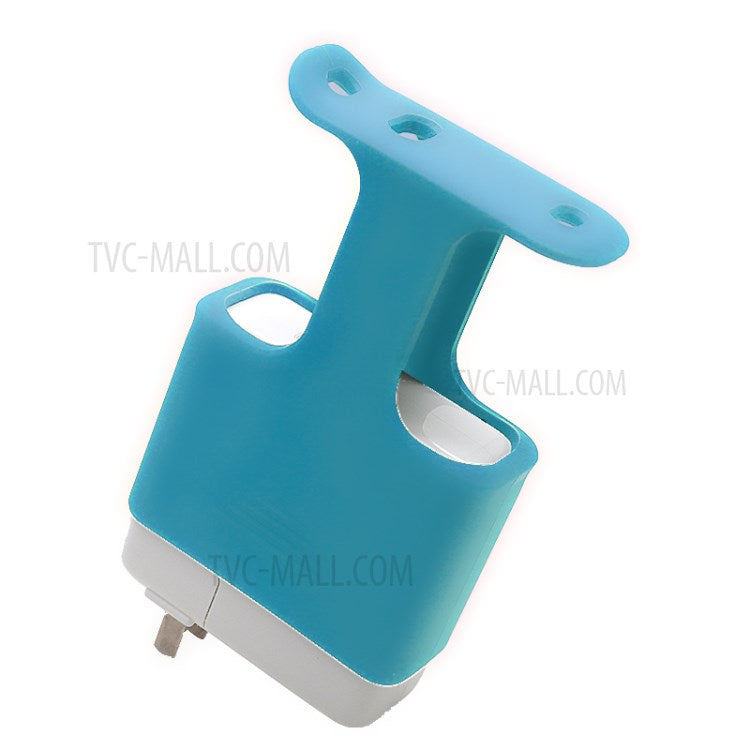 Soft Silicone Cover Charging Cable Organizer Protective Case for Apple MacBook USB-C Power Adapter 61W/96W - Blue