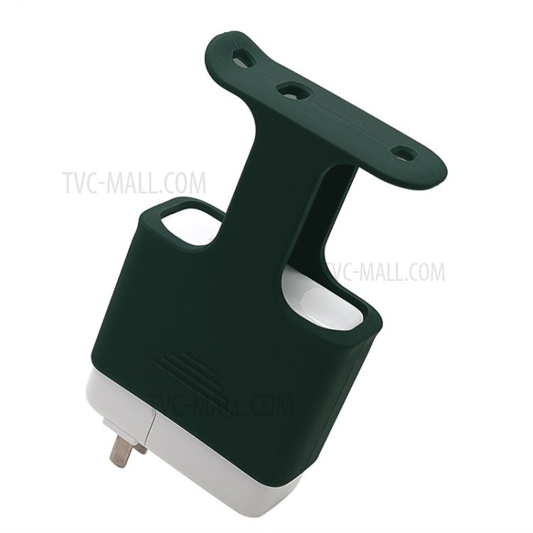 Soft Silicone Cover Charging Cable Organizer Protective Case for Apple MacBook USB-C Power Adapter 61W/96W - Green