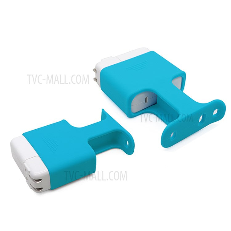 Soft Silicone Cover Charging Cable Organizer Protective Case for Apple MacBook USB-C Power Adapter 61W/96W - Green