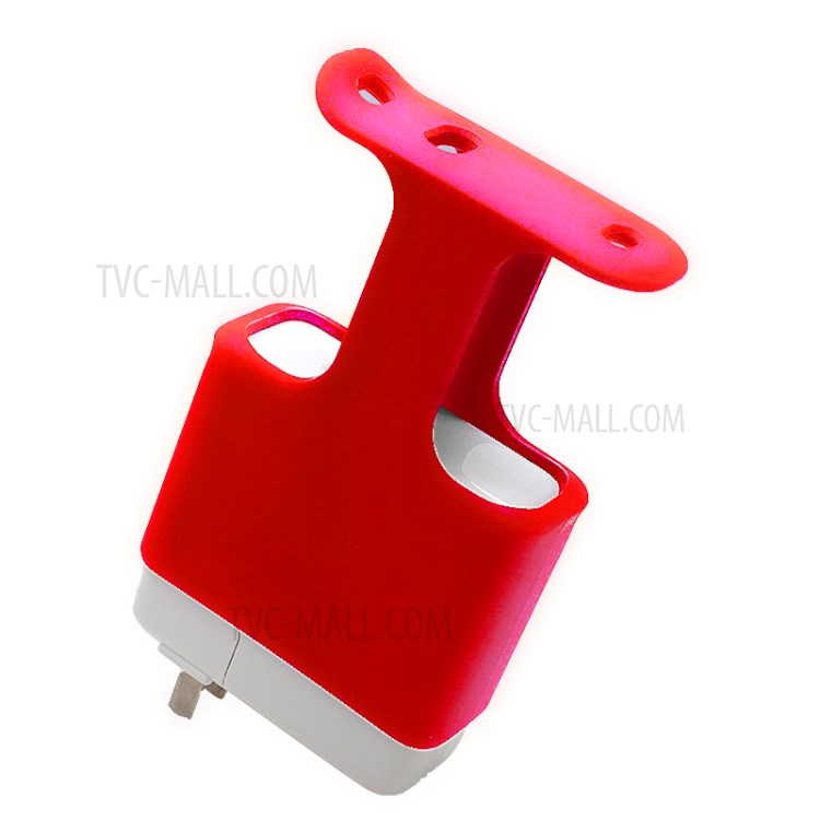 Soft Silicone Cover Charging Cable Organizer Protective Case for Apple MacBook USB-C Power Adapter 61W/96W - Red