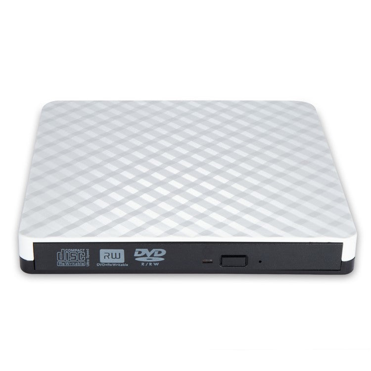633 USB3.0 Computer Laptop External Optical Drive Burner Rhombus Pattern DVD Writer - Black+White