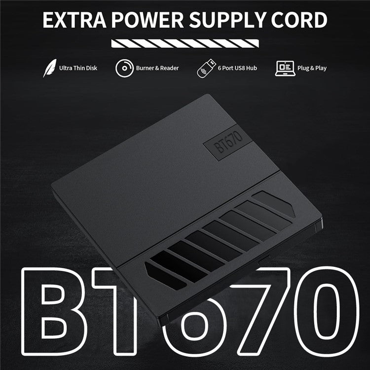 bt670 Multi-Function External Optical Drive DVD Burner Writer with SD TF Card Slot