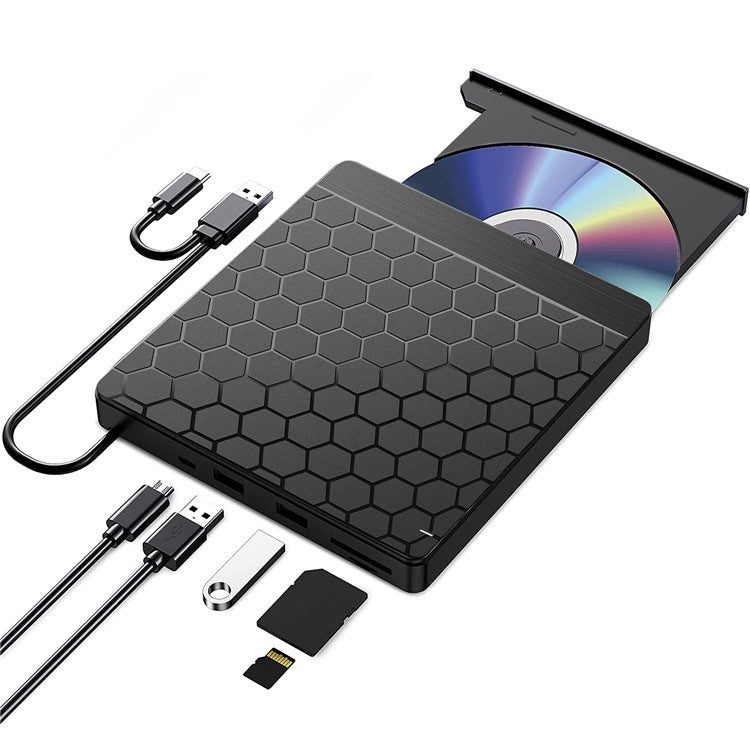 042 Football Pattern USB3.0 / Type-C Computer Laptop External Optical Drive Burner High Speed DVD Burner