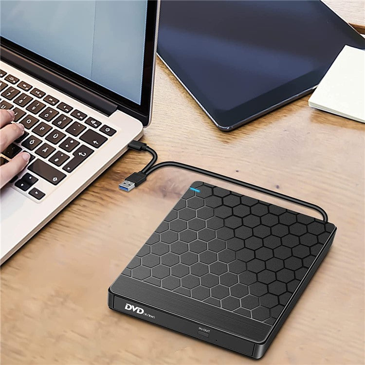 042 Football Pattern USB3.0 / Type-C Computer Laptop External Optical Drive Burner High Speed DVD Burner
