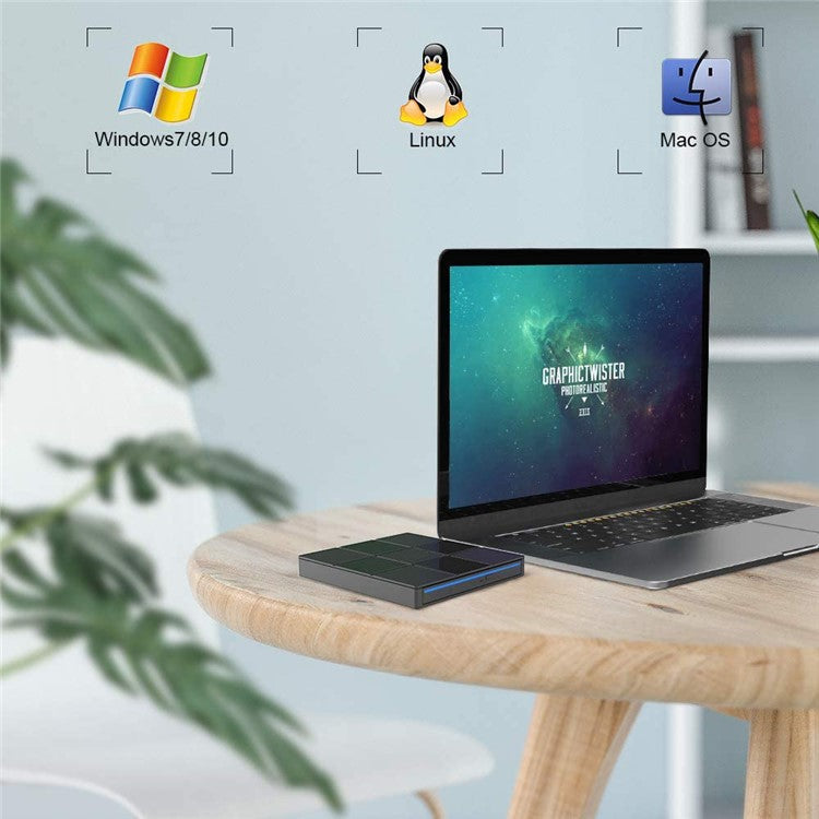 009 External DVD Drive USB 3.0+Typle C Adapter with USB Port for Laptop Computer