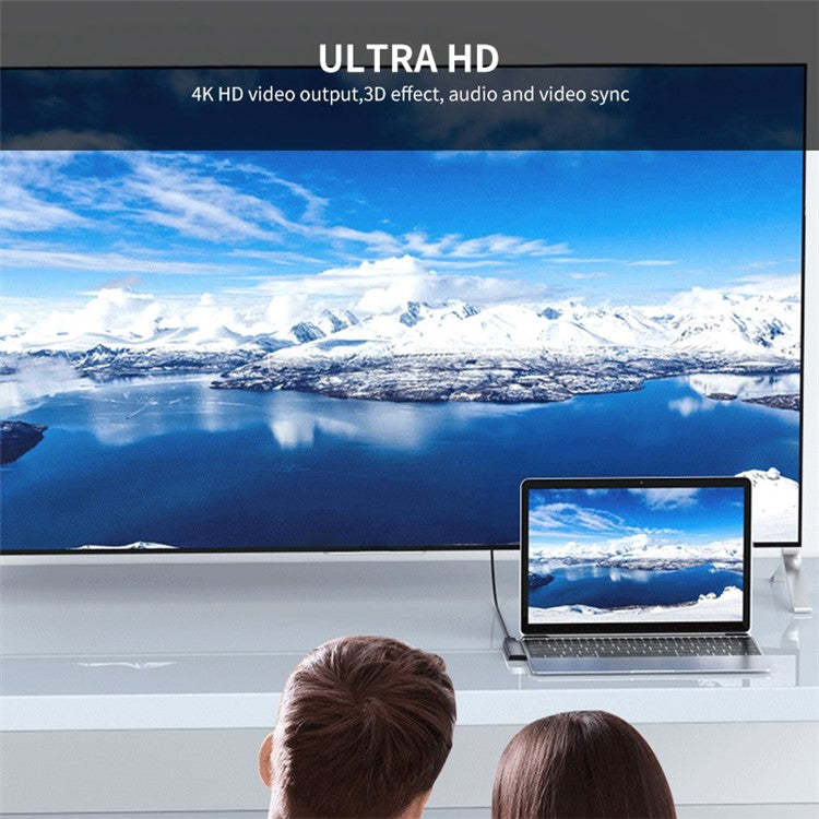 ENKAY HAT PRINCE Type-C Hub to HD 4K Adapter with USB-C USB3.0 TF SD Card Reader Slot PD Fast Charging for MacBook Computer