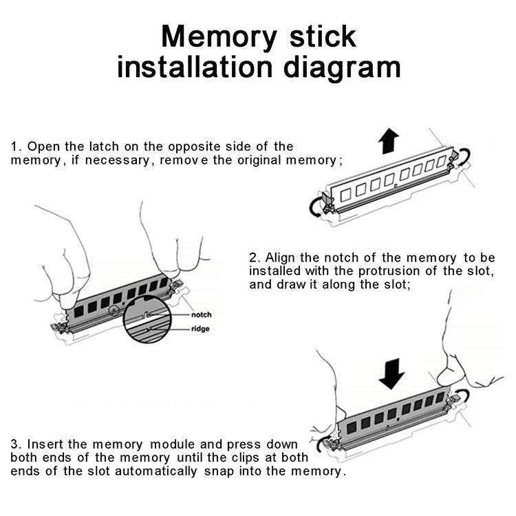 VASEKY DDR4 4G 2666MHz Computer Energy-Saving Memory Stick Desktop PC Memory Module Replacement