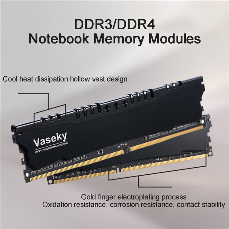 VASEKY DDR4 4G 2666MHz Computer Energy-Saving Memory Stick Desktop PC Memory Module Replacement
