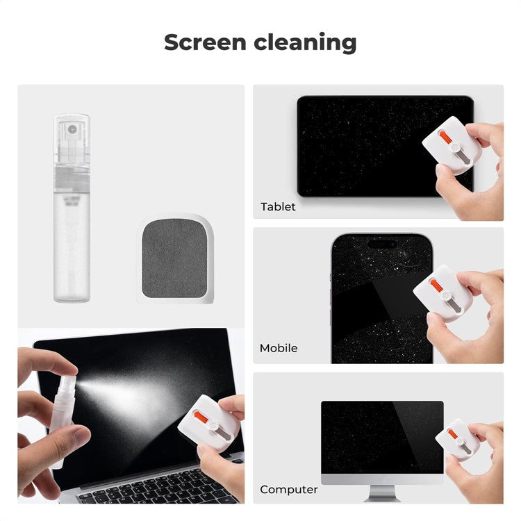 Q6C Multi-Functional Cell Phone Cleaning Brush Set for Laptops, Cameras, Bluetooth Earbuds, and Keyboards