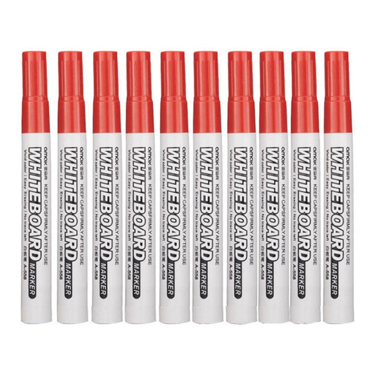 10-in-1 Whiteboard Marker Pen Painting Graffiti Drawing Pen - Red