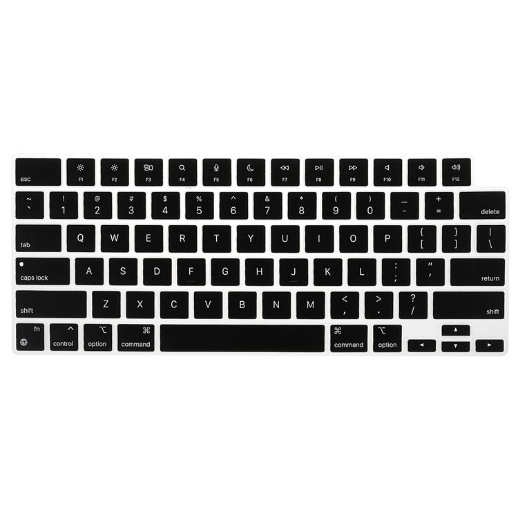 Black Silk Printing Design Keyboard Cover Soft TPU Keyboard Protection Film Case for EU Version MacBook Pro 14.2'' (A2442) / Pro 16.2'' (A2485)