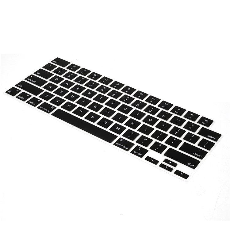 Black Silk Printing Design Keyboard Cover Soft TPU Keyboard Protection Film Case for EU Version MacBook Pro 14.2'' (A2442) / Pro 16.2'' (A2485)