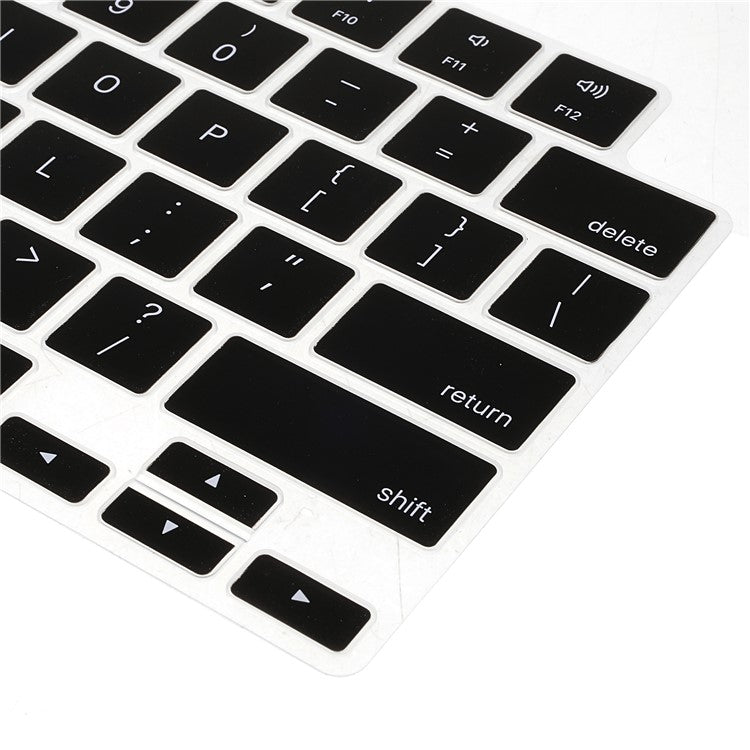 Black Silk Printing Design Keyboard Cover Soft TPU Keyboard Protection Film Case for EU Version MacBook Pro 14.2'' (A2442) / Pro 16.2'' (A2485)