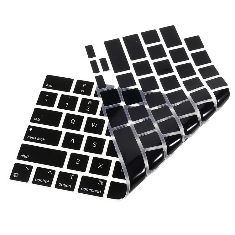 Black Silk Printing Design Keyboard Cover Soft TPU Keyboard Protection Film Case for EU Version MacBook Pro 14.2'' (A2442) / Pro 16.2'' (A2485)