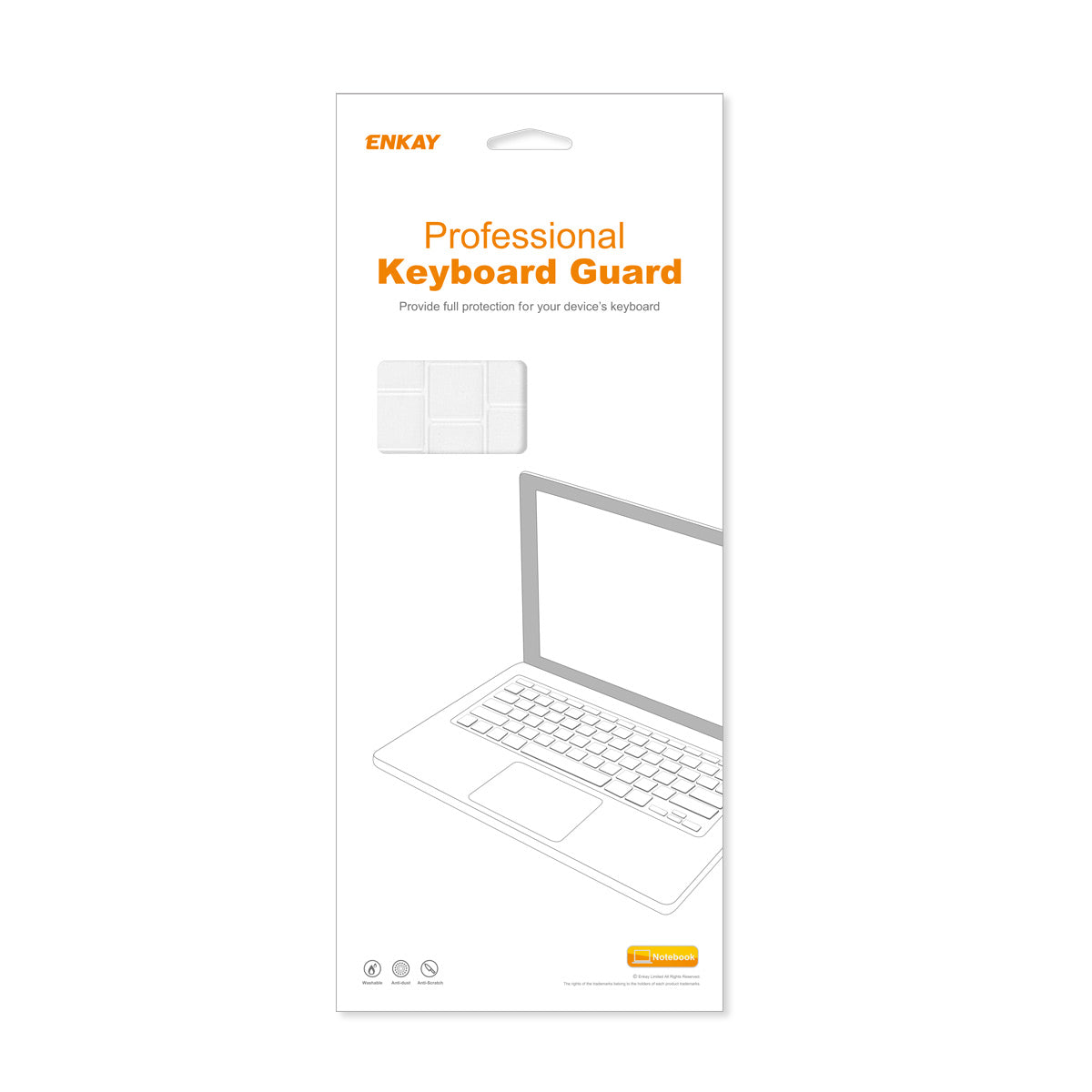 MacBook Pro 13.3 (A2289/A2338) / Pro 16 (A2141) ENKAY US Version Keyboard Cover Soft Silicone Protective Film - White