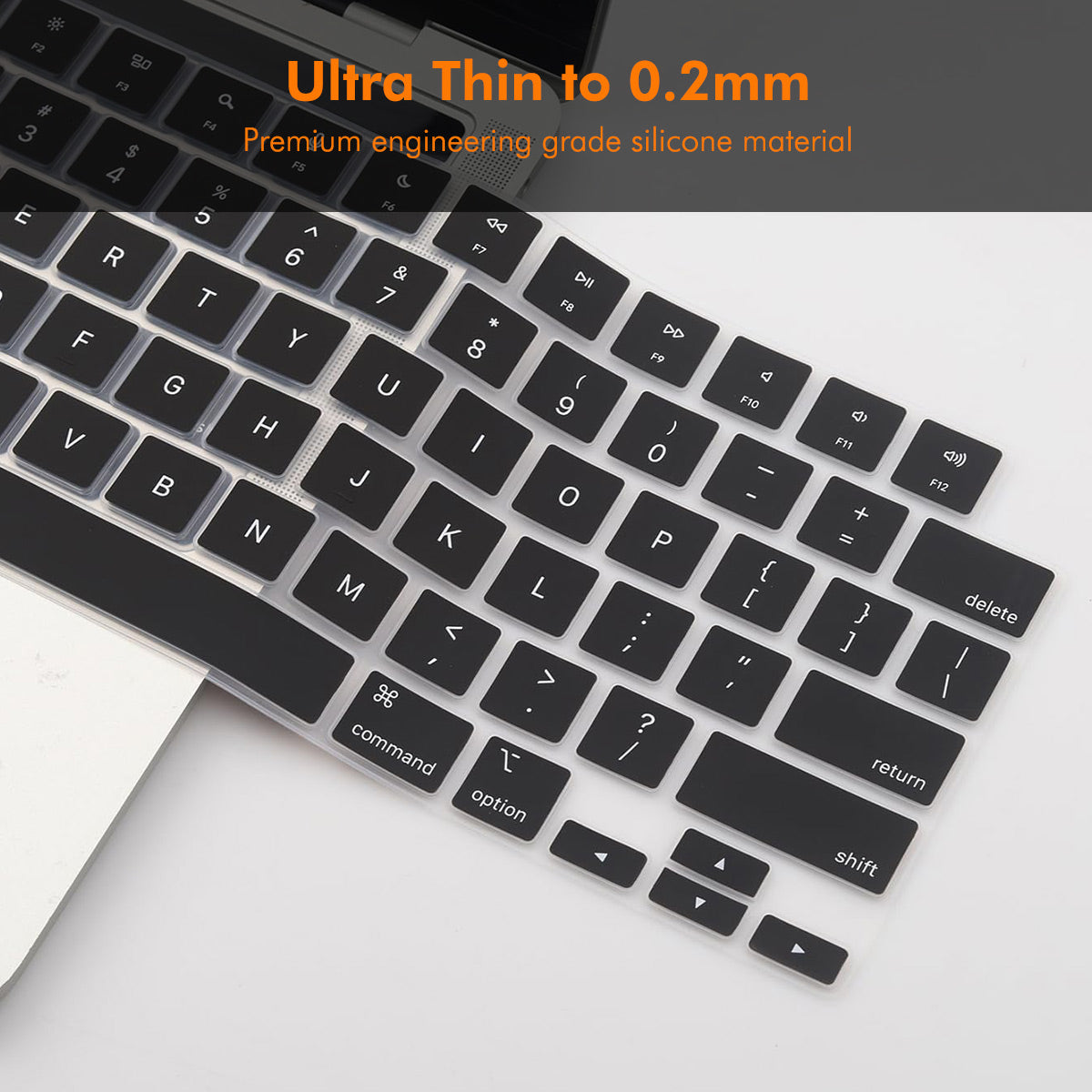 MacBook Pro 14.2 / Pro 16.2 / Air 13.6 / Air 15.3 ENKAY US Version Keyboard Cover Soft Silicone Protective Film - Black