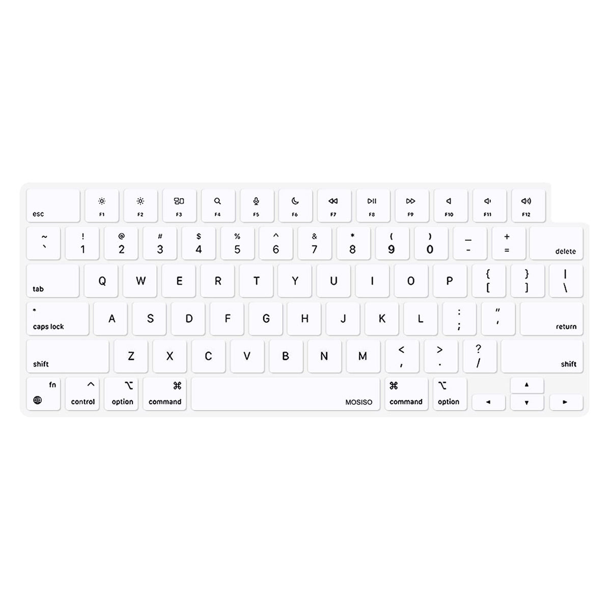 MacBook Pro 14.2 / Pro 16.2 / Air 13.6 / Air 15.3 ENKAY US Version Keyboard Cover Soft Silicone Protective Film - White