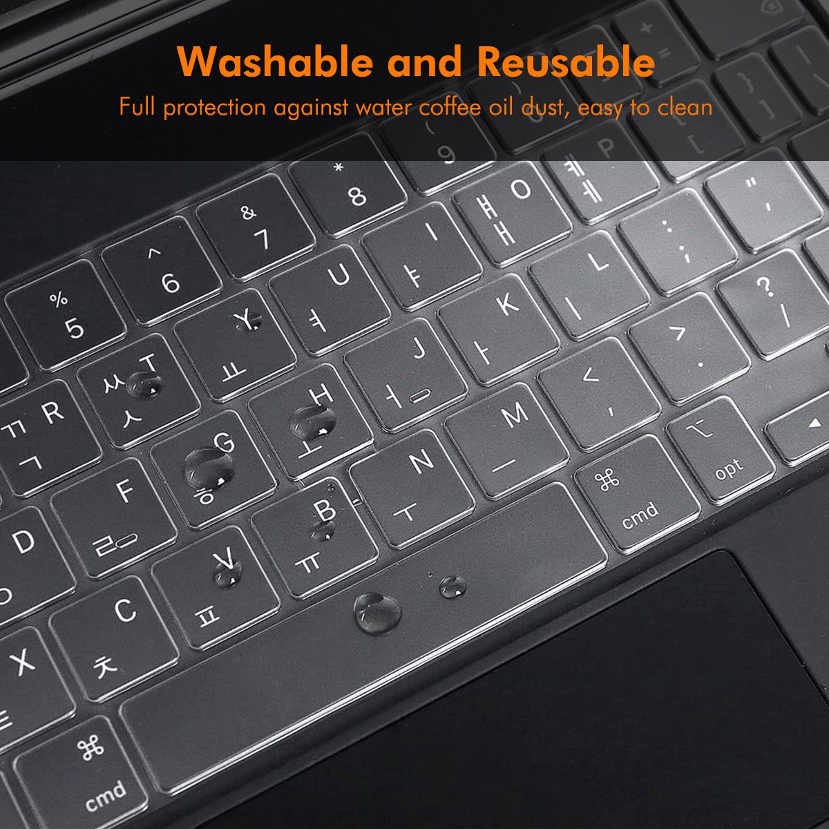 iPad Air 13 (2024) / iPad Pro 12.9 (2022/2021/2020) ENKAY US Version Magic Keyboard Cover Soft TPU Protective Film - Transparent