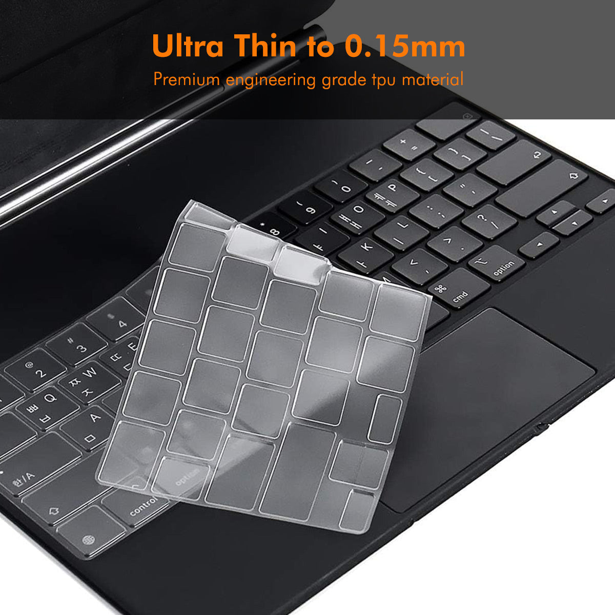 iPad Air 13 (2024) / iPad Pro 12.9 (2022/2021/2020) ENKAY US Version Magic Keyboard Cover Soft TPU Protective Film - Transparent