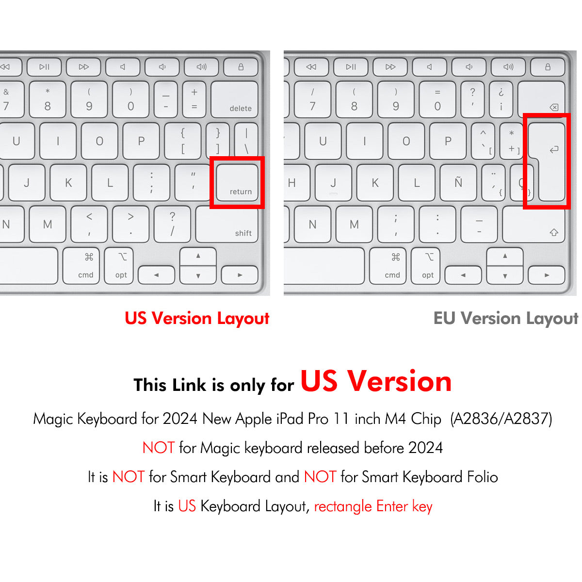 iPad Pro 11 M4 2024 ENKAY US Version Magic Keyboard Cover Soft TPU Protective Film - Transparent