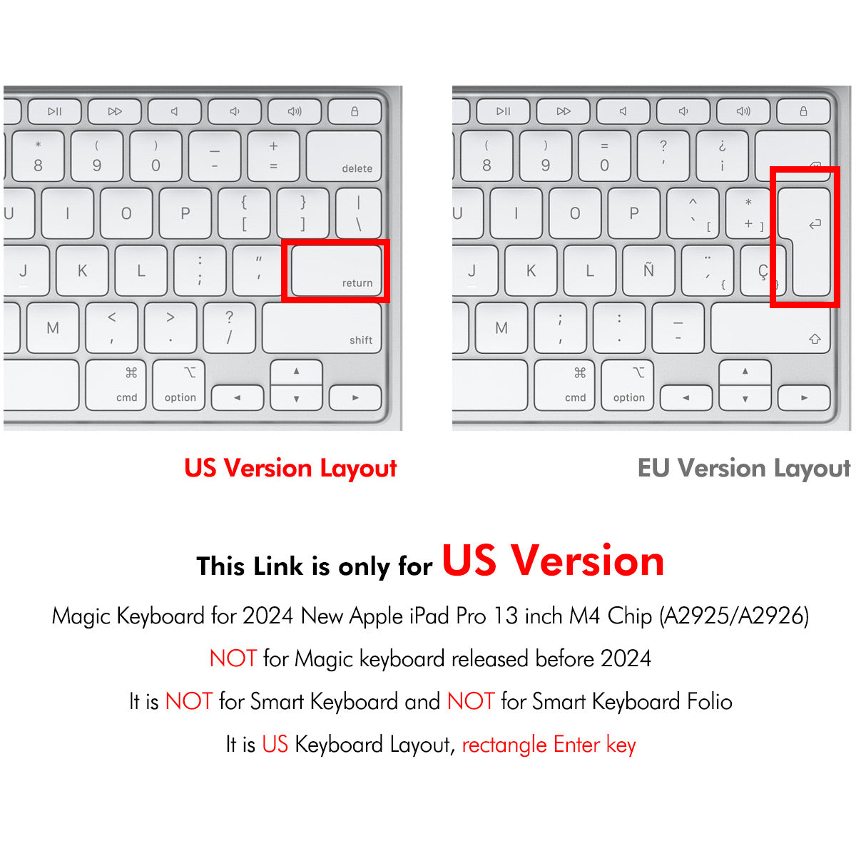 iPad Pro 13 M4 2024 ENKAY US Version Magic Keyboard Cover Soft TPU Protective Film - Transparent